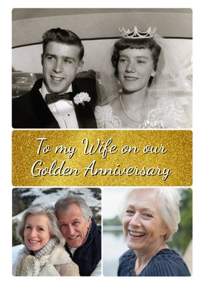 Golden Anniversary Photo Upload Card For Wife