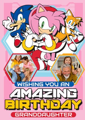 Sega Sonic the Hedgehog Wishing You An Amazing Birthday Granddaughter Photo Upload Card