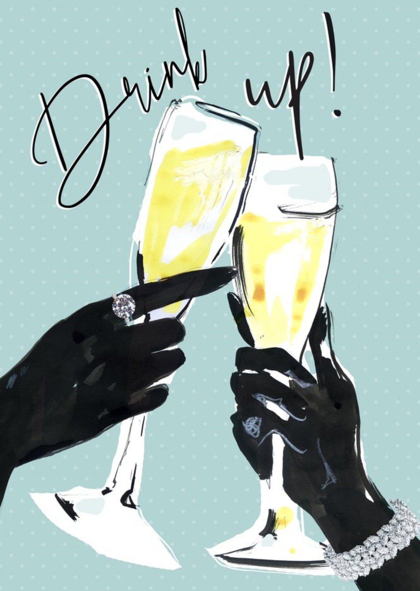 Moonpig Drink Up - Classy Birthday Card - Champagne - Cheers