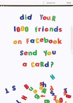 Funny Fridge Magnet 1000 Friends On Facebook Birthday Card