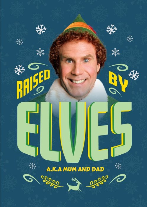 The Elf Raised By Elves Mum & Dad Christmas Card