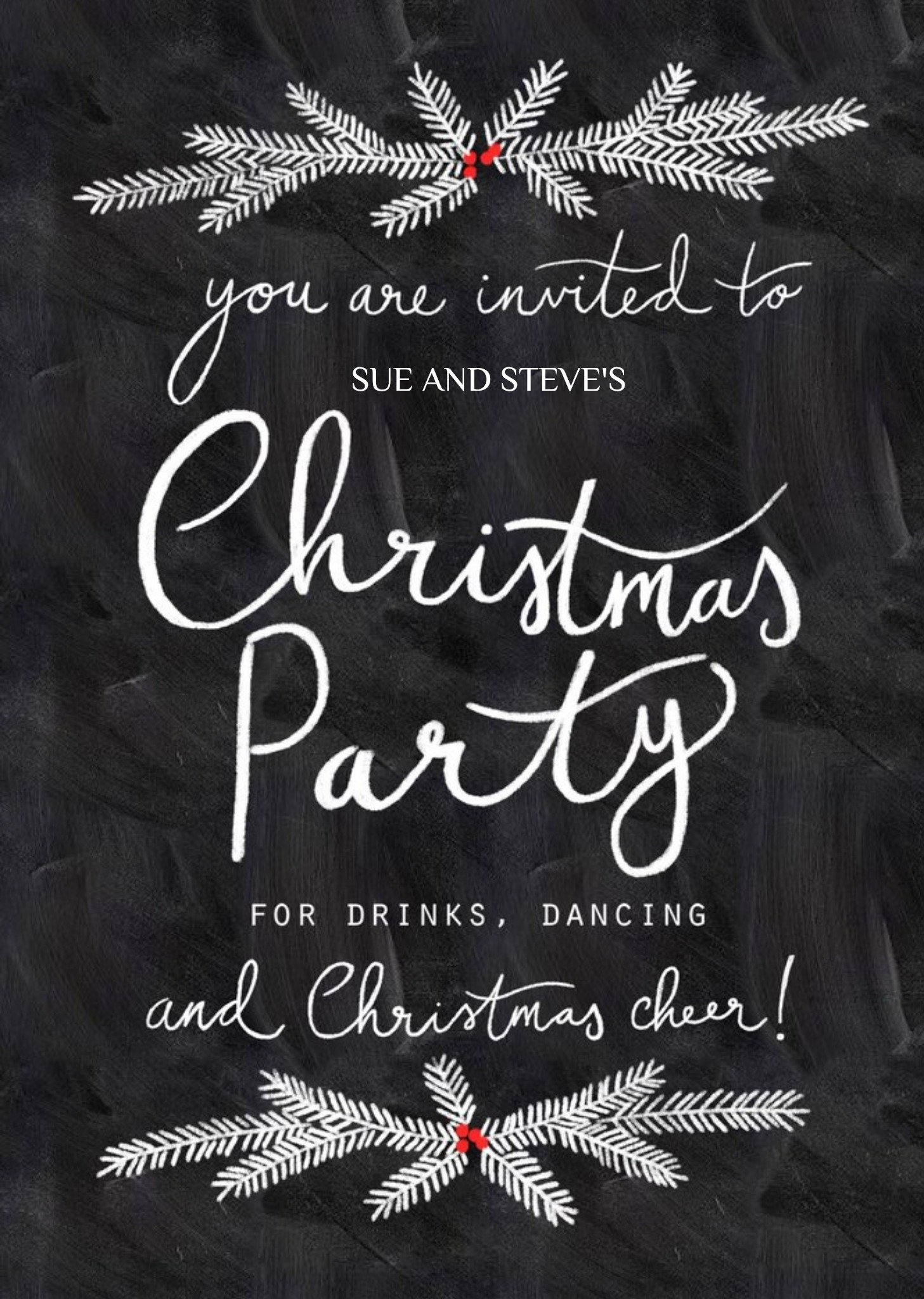 Moonpig Personalised Invitation To Christmas Party Card