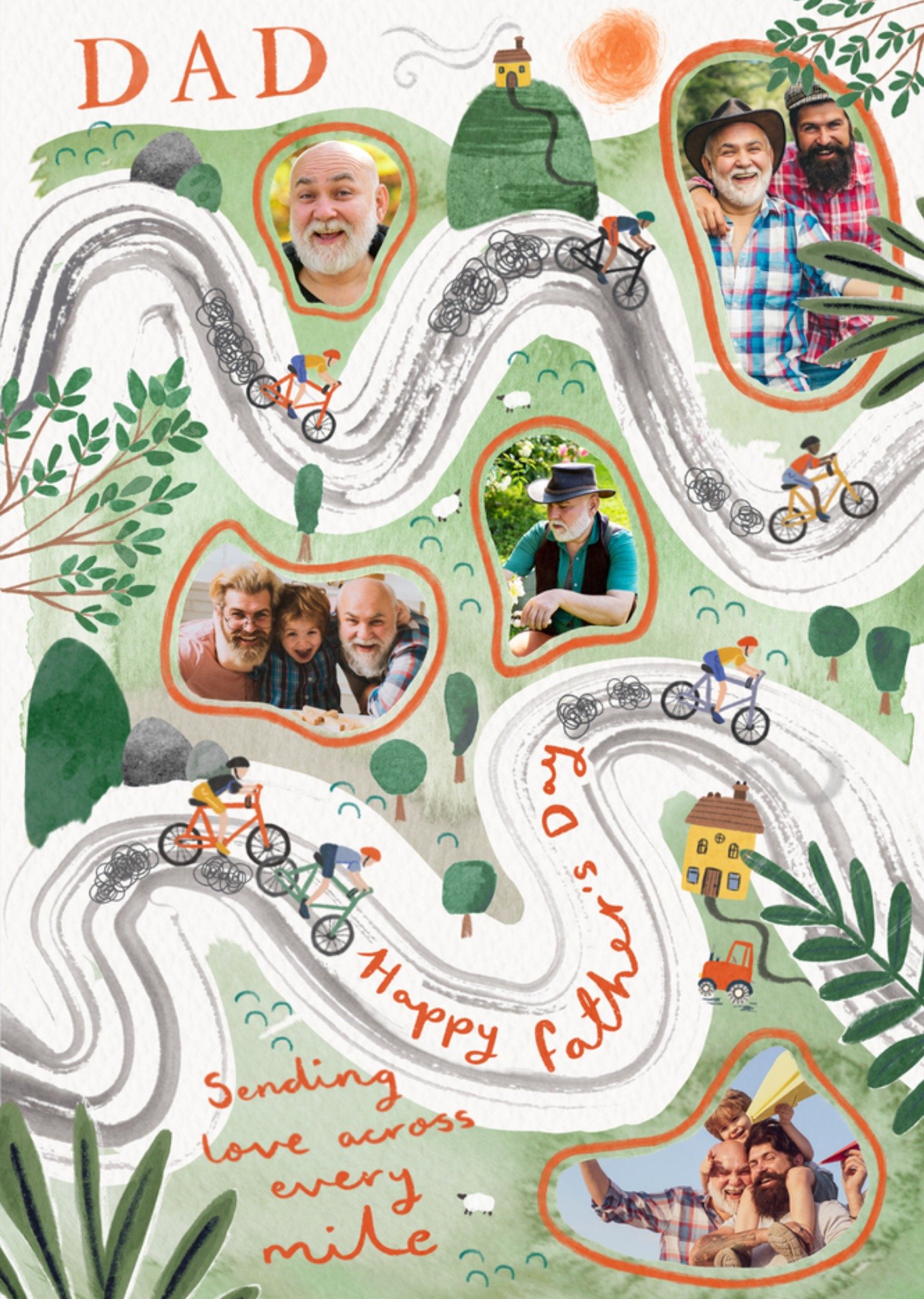 Moonpig Sending Love Across Every Mile Photo Upload Father's Day Card