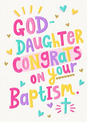 Damien Barlow Christening Irish God Daughter Typographic Card