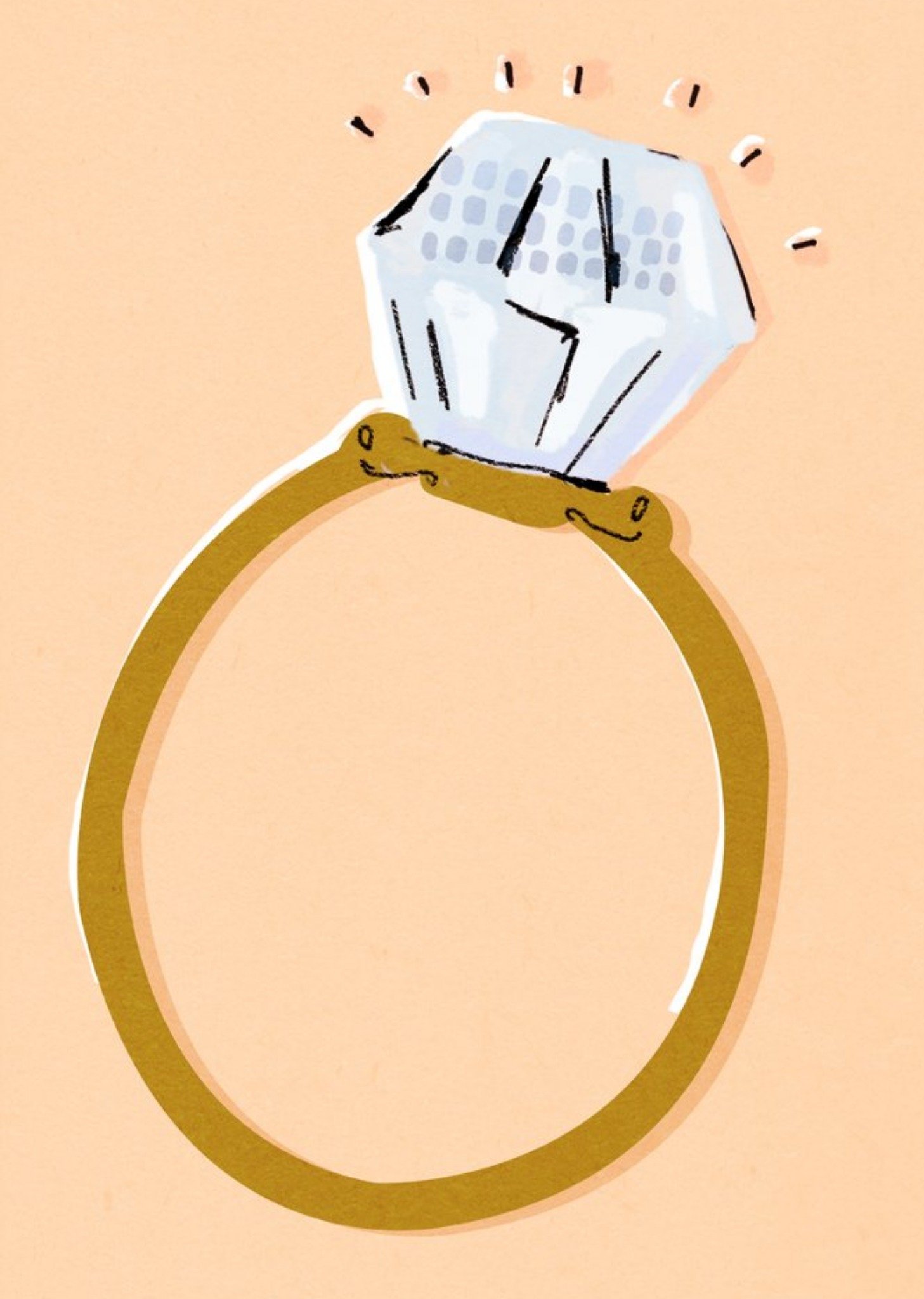 Moonpig Bling Ring Personalised Engagement Card