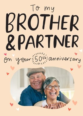 On Your 50th Anniversary Photo Upload Card