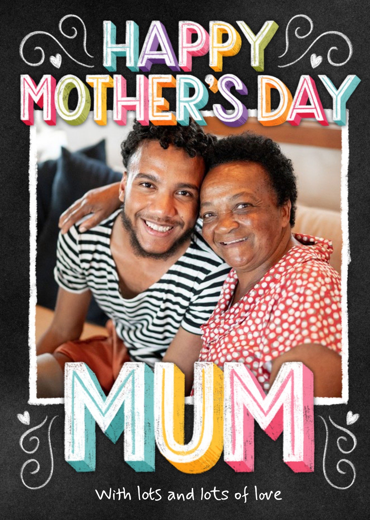 Moonpig Happy Mothers Day Mum Photo Upload Typographic Mothers Day Card