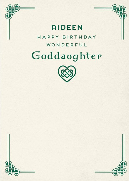 Pigment Irish Celtic Illustration Modern Goddaughter Birthday Card