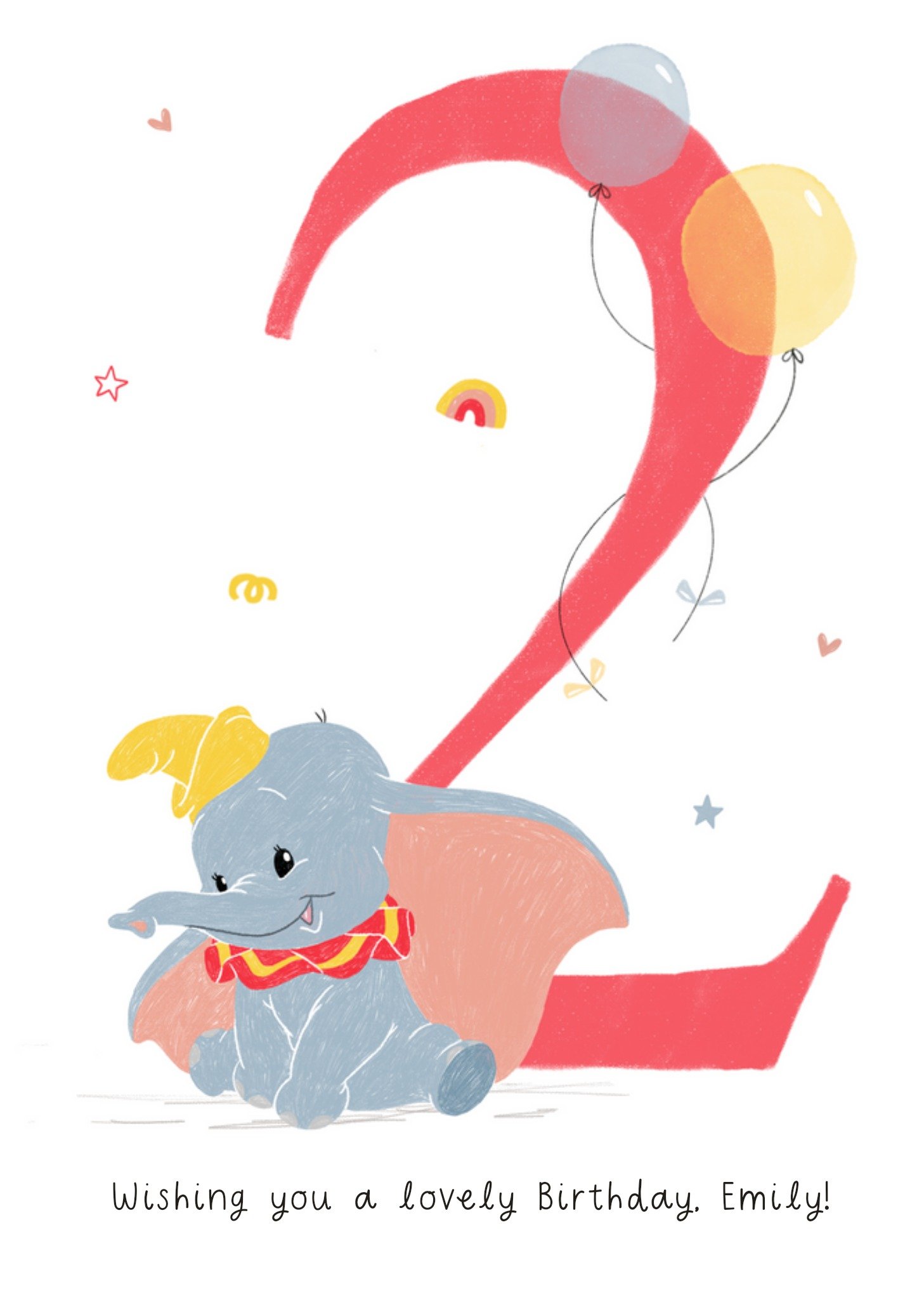 Disney's Dumbo 2nd Birthday Card, Large