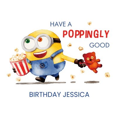 Despicable Me Minions Popcorn Birthday Card