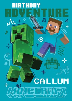 Minecraft Birthday Adventure Gaming Card