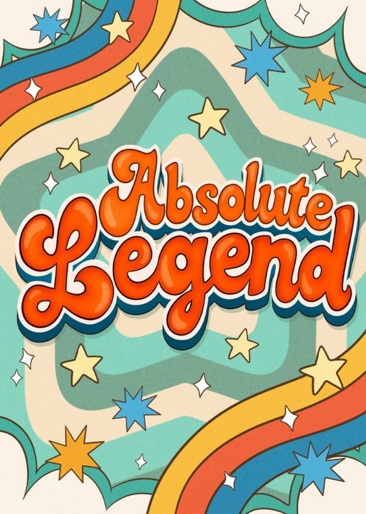 Moonpig 70S Inspired Retro Patterned Absolute Legend Card