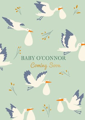 Coming Soon Stork Illustrated Card