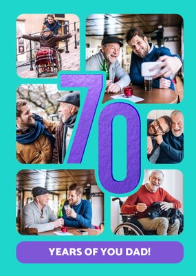 70th Photo Upload Birthday Card
