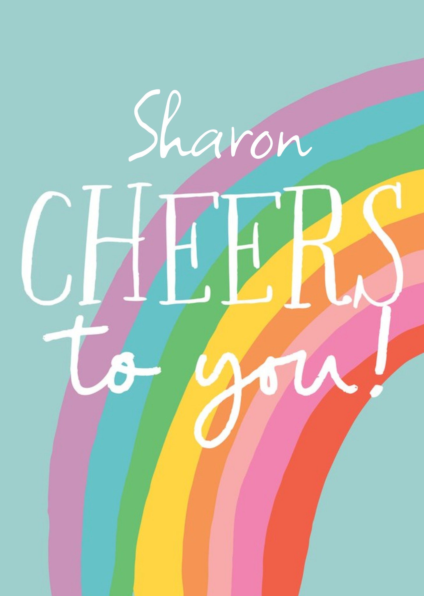Moonpig Christie Williams Bright Typographic Illustrated Rainbow Customisable Card