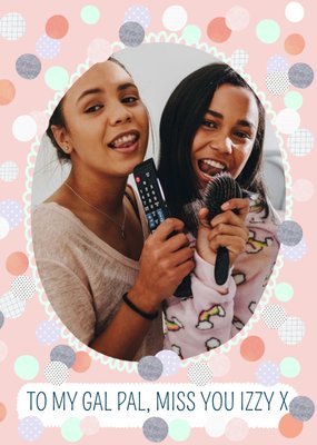 Palentines Galentines Miss You Gal Pal Valentines Day Photo Upload Postcard