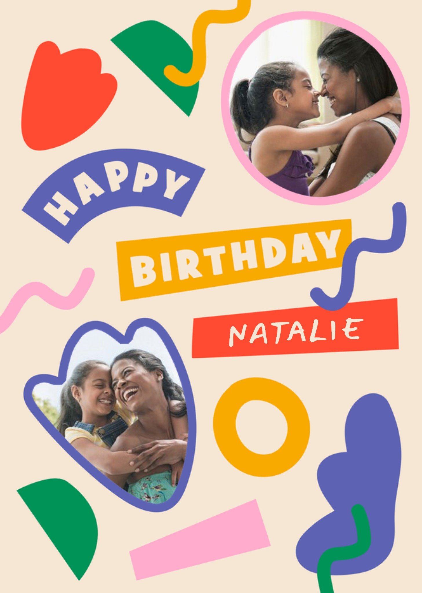 Moonpig Bits And Pieces Bright Graphic Happy Birthday Photo Upload Birthday Card