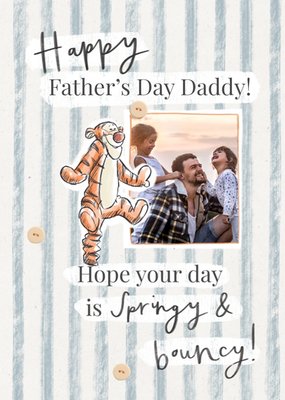 Tigger Springy Bouncy Father's Day Photo Upload Card From Winnie The Pooh