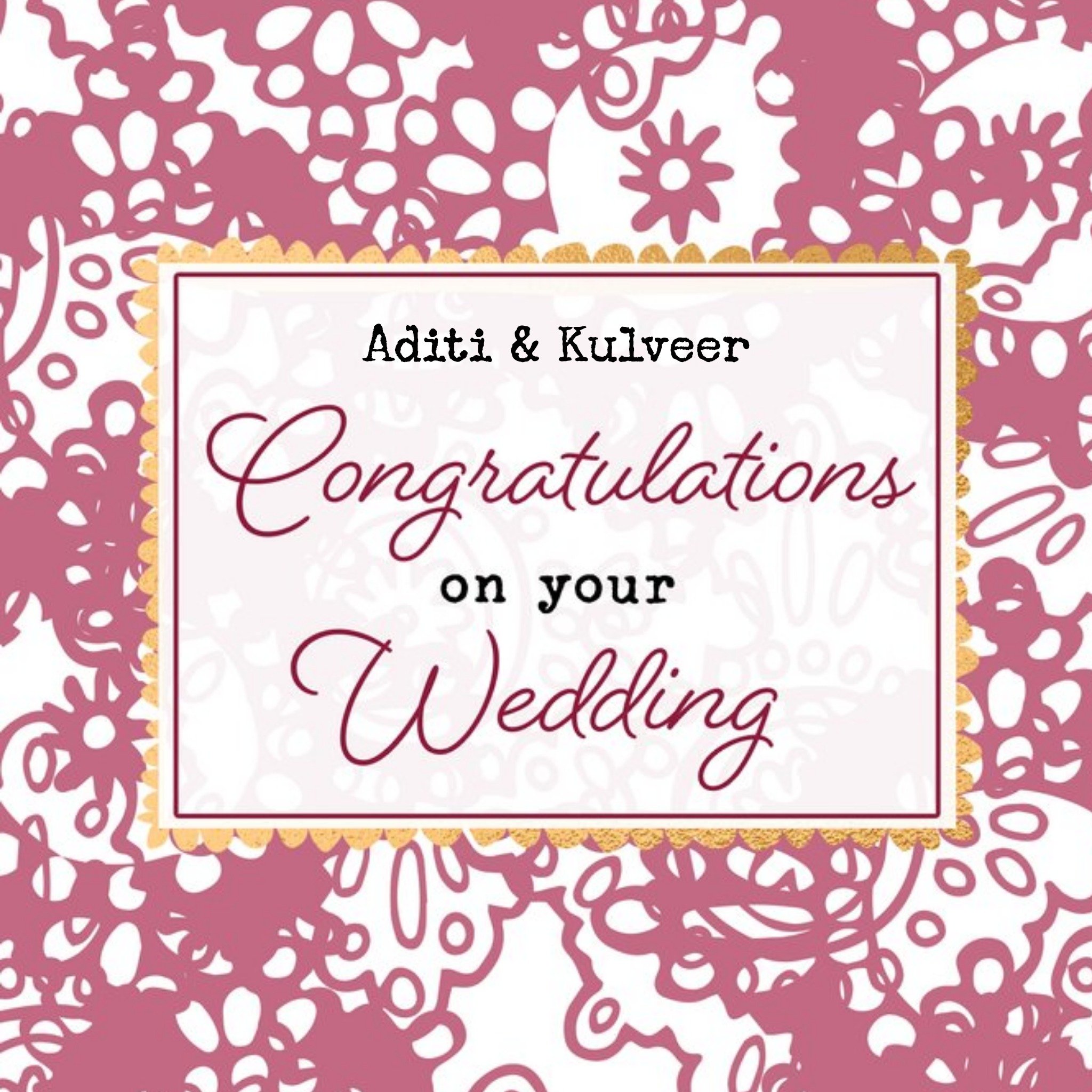 Moonpig Wedding Card - Congratulations On Your Wedding Day - Indian Wedding