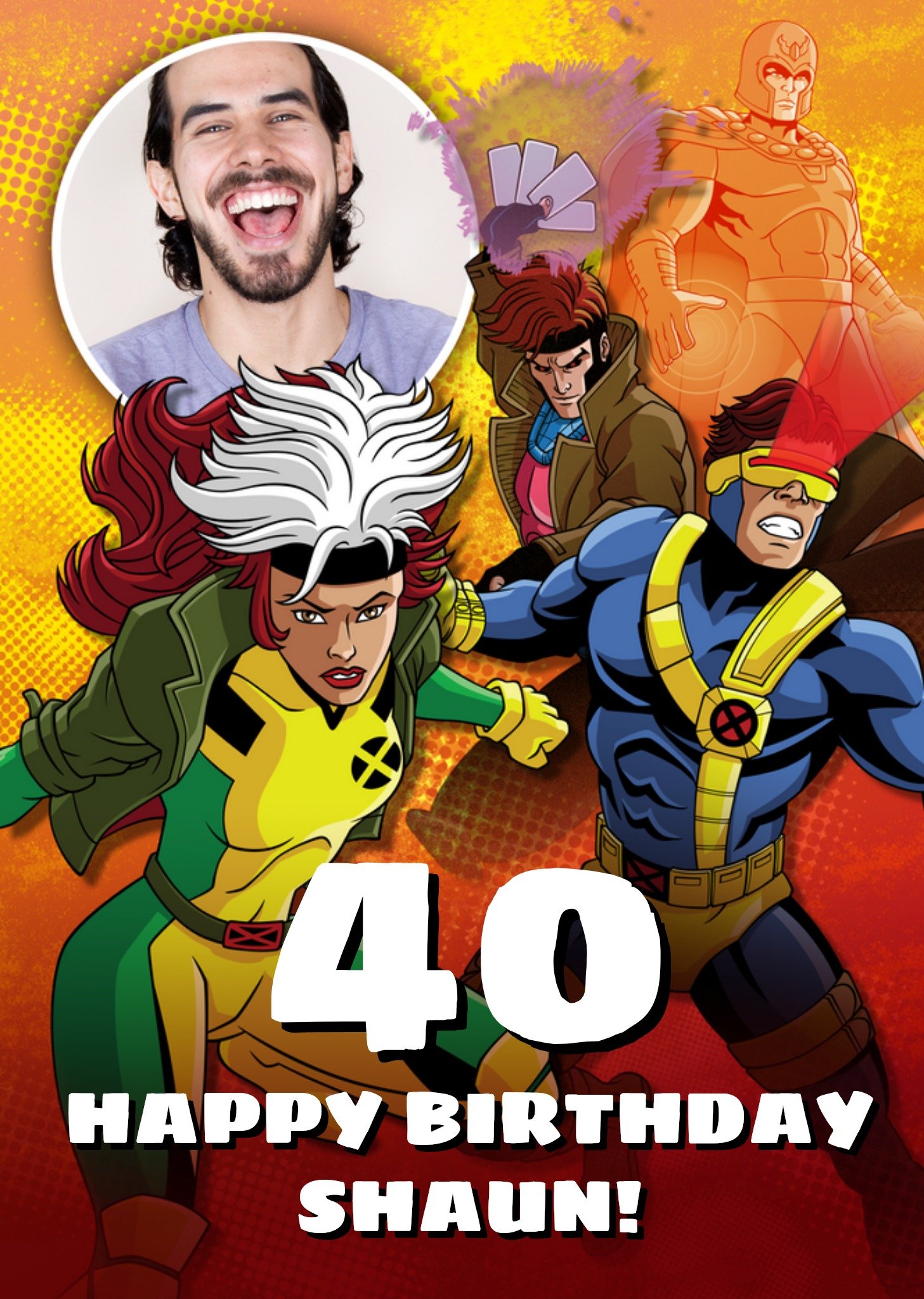 Marvel Xmen Happy Birthday Photo Upload Card, Large
