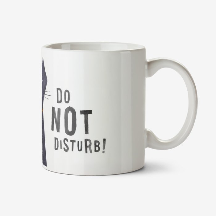 Cute Illustration Of A Black Cat Wearing A Leopard Print Neck Tie Do Not Disturb Mug