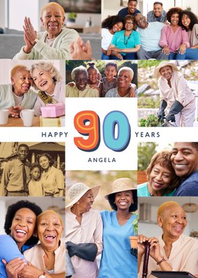 Happy 90 Years Photo Upload Birthday Card