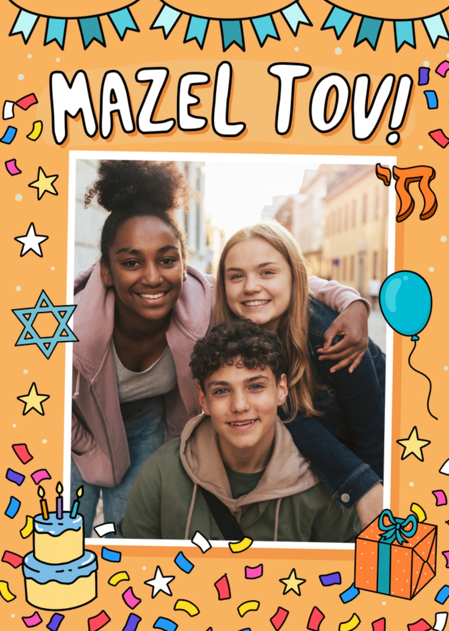 Moonpig Mazel Tov Party Photo Upload Bar And Bat Mitzvah Card