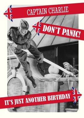 Retro Humour Dad's Army Don't Panic Birthday Card