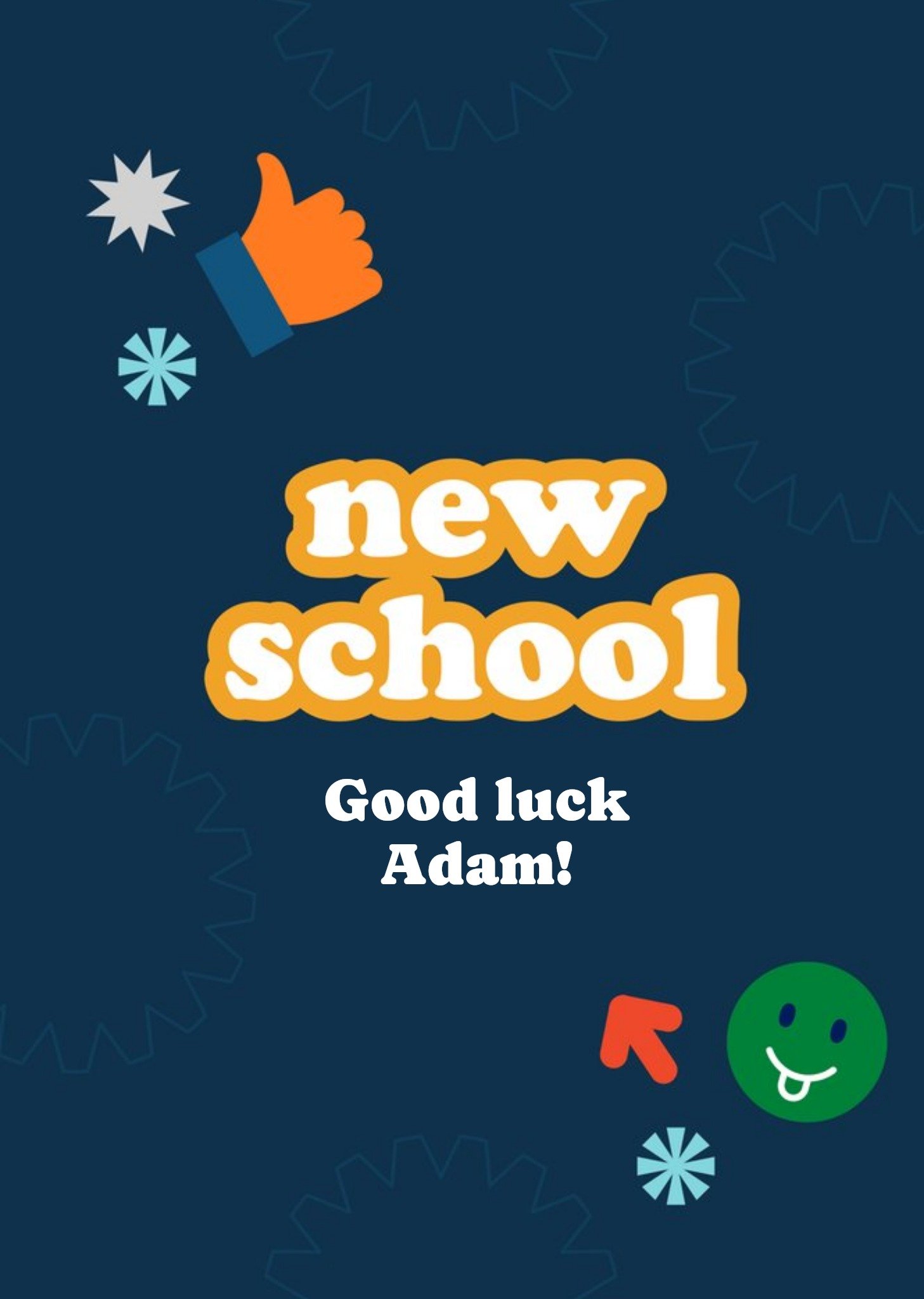 Moonpig Retro Typography With Various Emojis New School Card