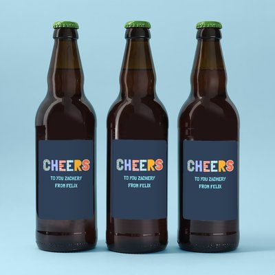 Personalised Cheers To You Lager Trio 3x500ml