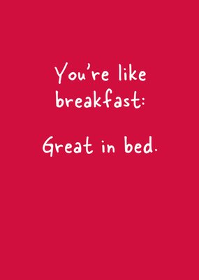 Great In Bed Typography Valentine's Day Card