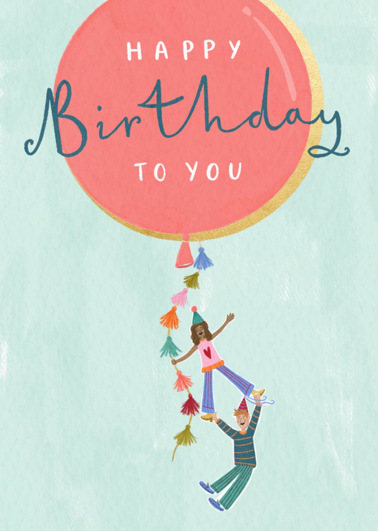 Moonpig Illustrated Giant Balloon Happy Birthday To You Card