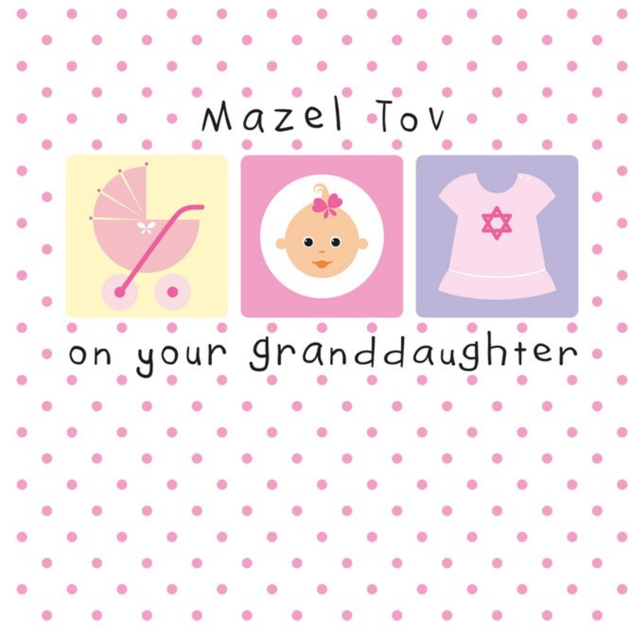 Moonpig Pink Spotty Mazel Tov On Your Granddaughter Card