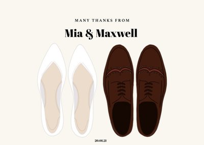 Illustrated Formal Shoes Wedding Thank You Card