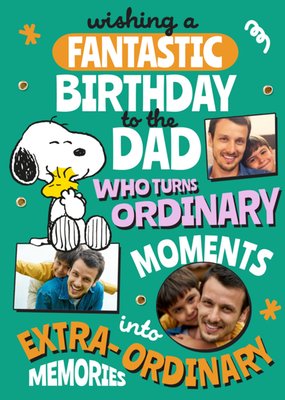 Snoopy Photo Upload Dad Birthday Card