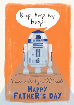 Star Wars Beep Boop R2 Cool Dad Illustrated R2D2 Father’s Day Card