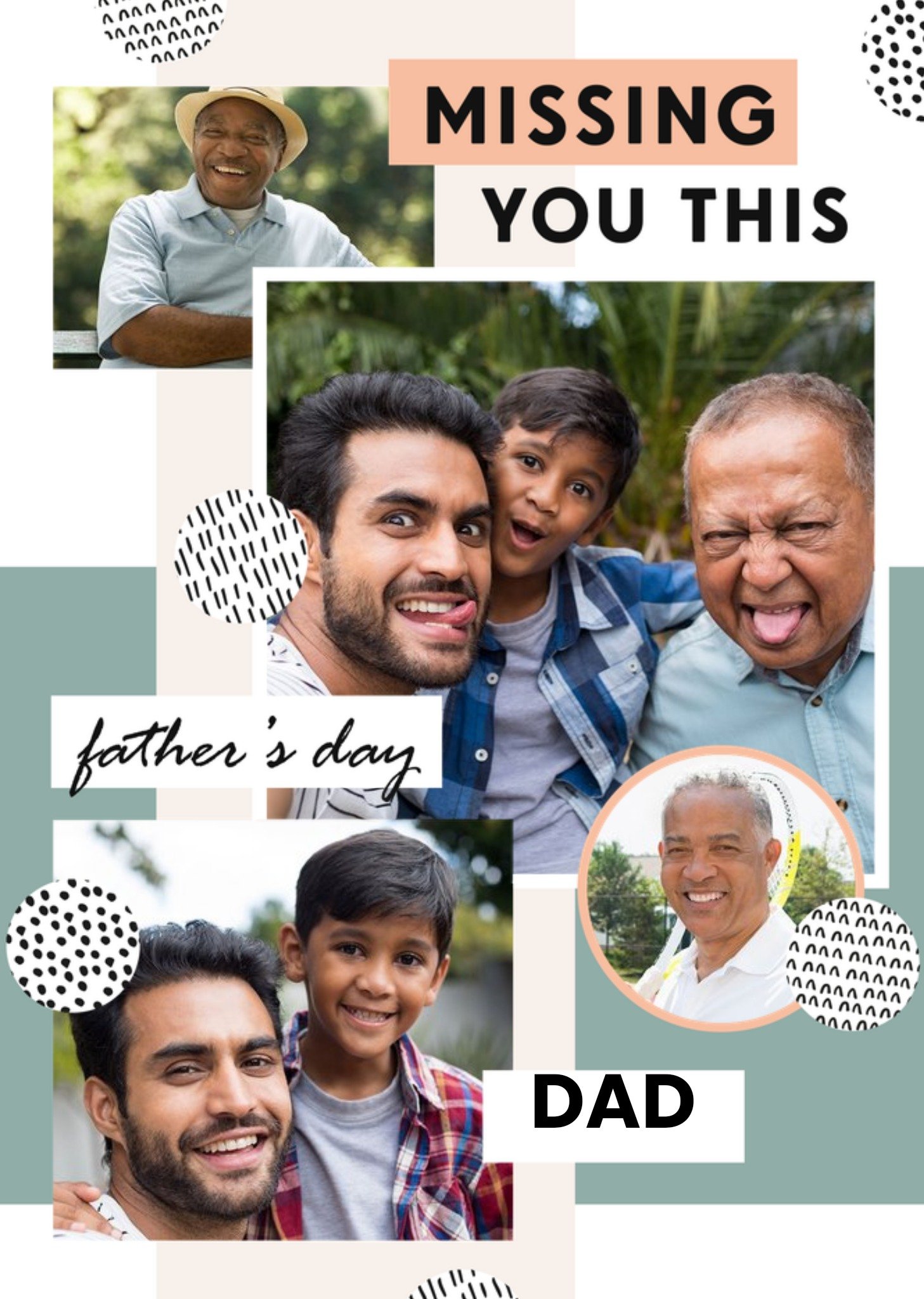 Moonpig Missing You This Father's Day Dad Photo Upload Card