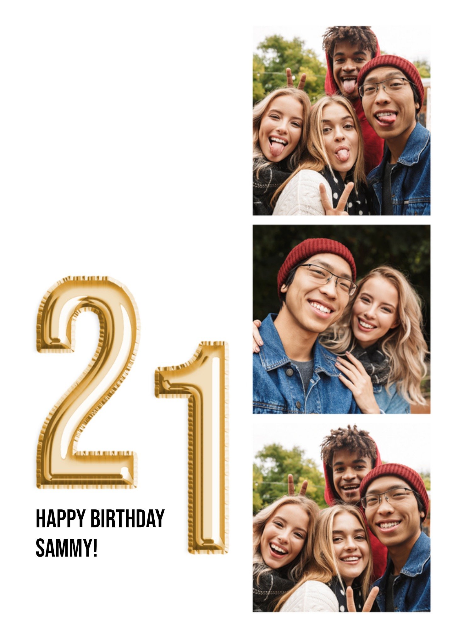 Moonpig Gold Balloon Numbers 21st Birthday Photo Upload Card