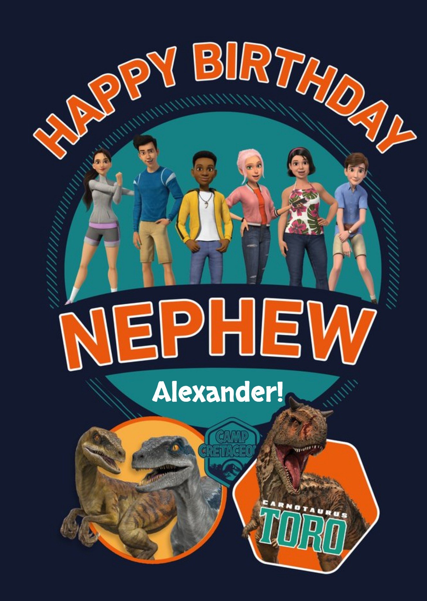 Jurassic World Jurassic Camp Cretaceous Nephew Birthday Card