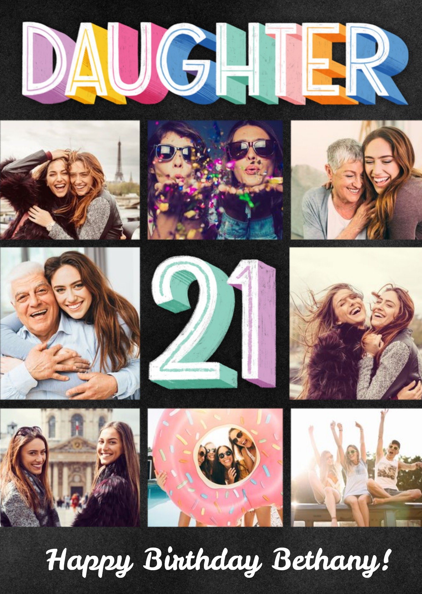 Moonpig Photo Upload Happy 21 Birthday Daughter Card
