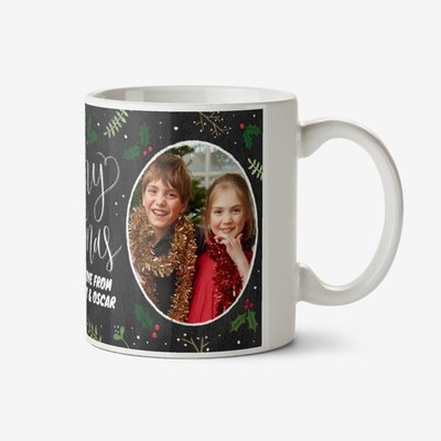 Merry Christmas Chalkboard Photo Upload Mug