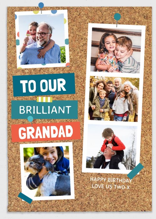 Pinboard Happy Birthday - Photo Upload Card - Brilliant Grandad