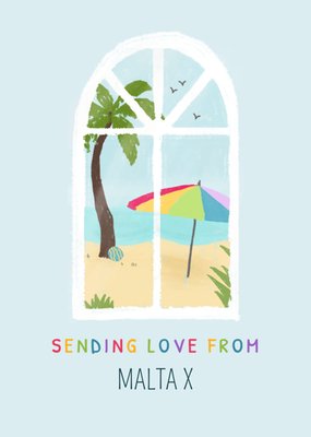 Sending Love From Photo Upload Holiday Postcard