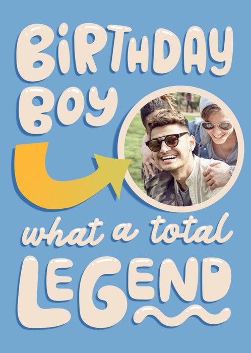 Total Legend Birthday Boy Photo Upload Card