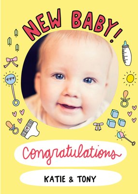 Angela Chick Photo Upload Yellow New Baby Card