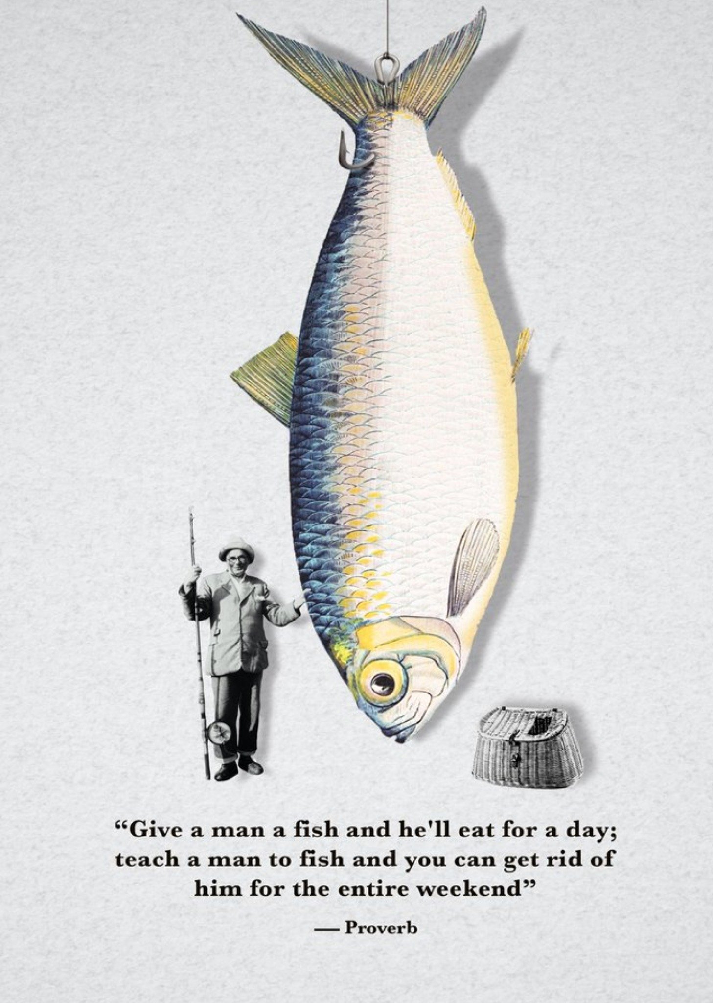 Moonpig Teach A Man To Fish And You Can Get Rid Of Him For The Entire Weekend Card