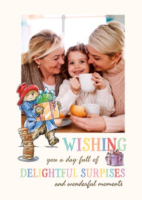 Paddington Bear Photo Upload Birthday Card