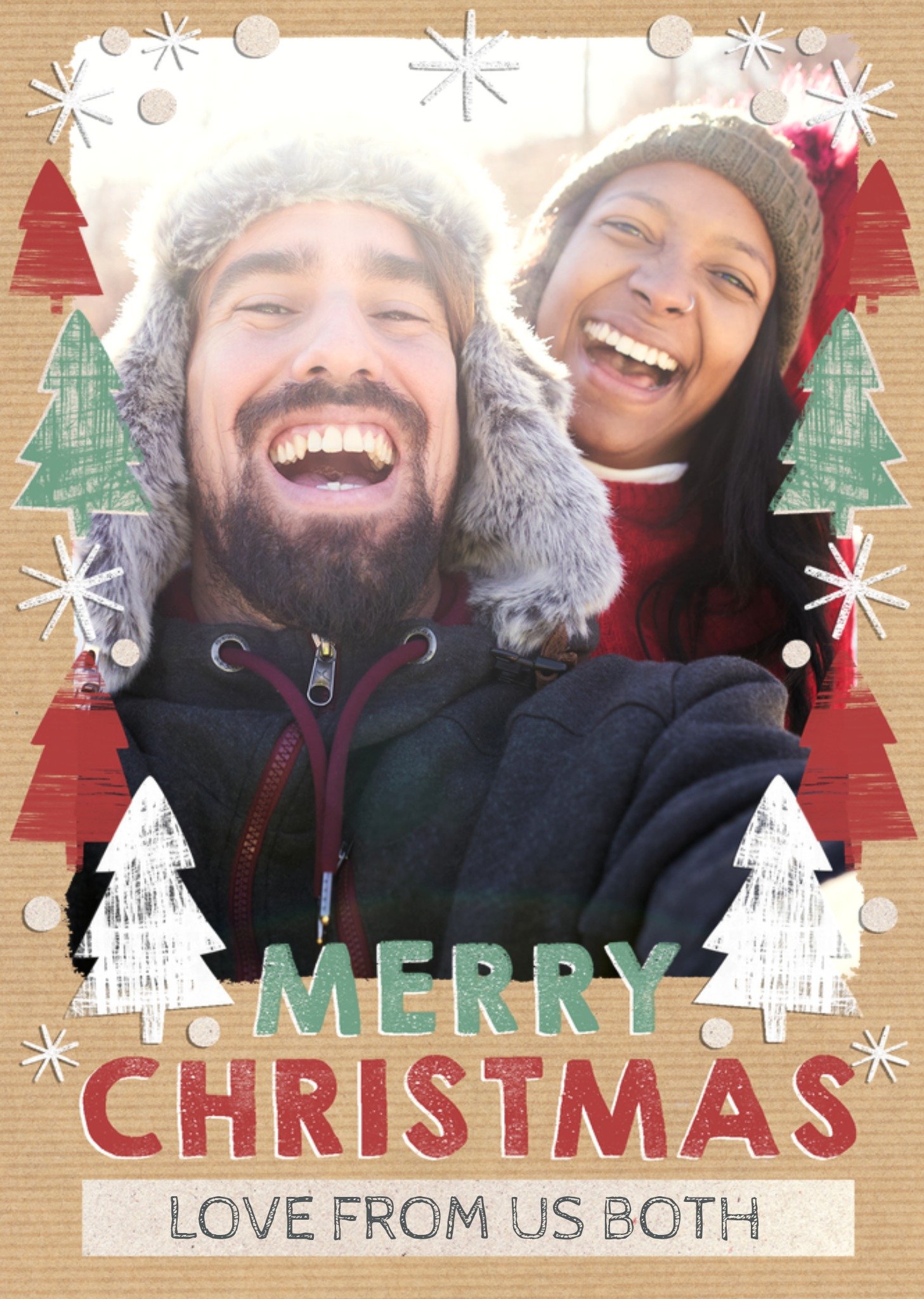 Moonpig Festive Fir Christmas Vertical Photo Upload Card