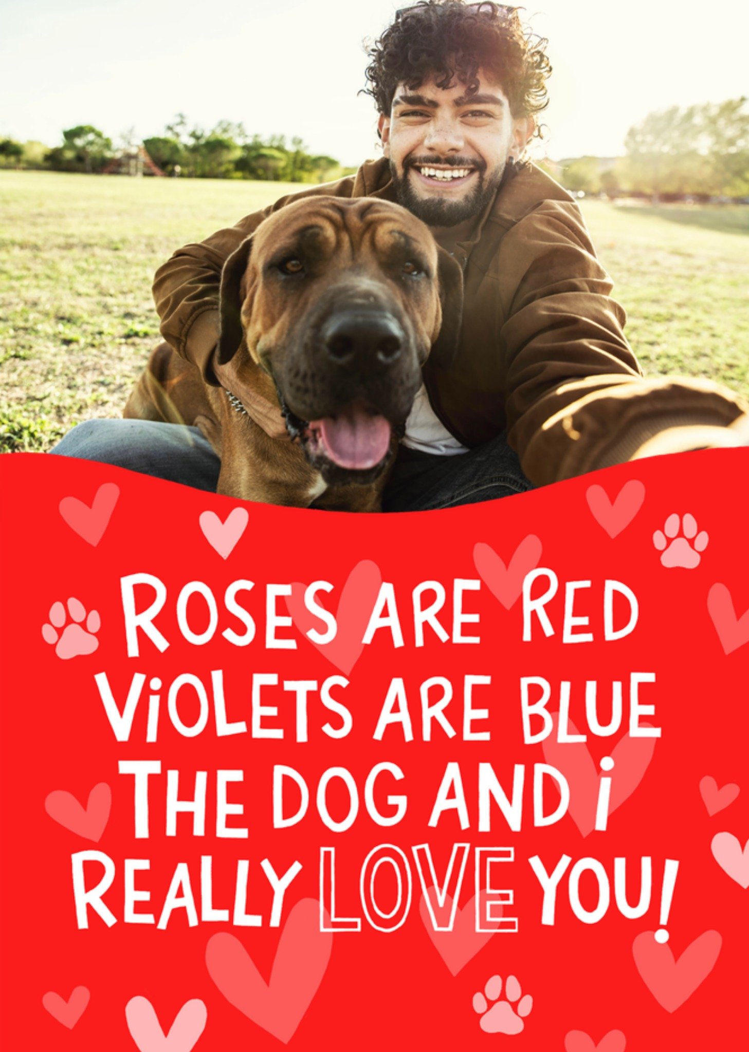 Moonpig Roses Are Red Violets Are Blue Photo Upload Valentine's Day Card