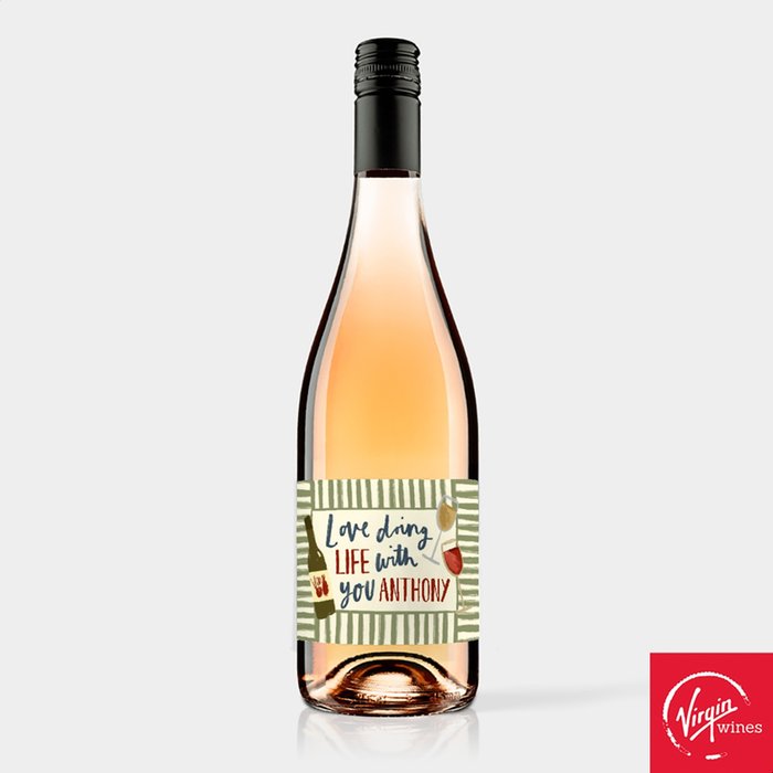 Virgin Wines Personalised Love Doing Life With You Rose Wine 75cl